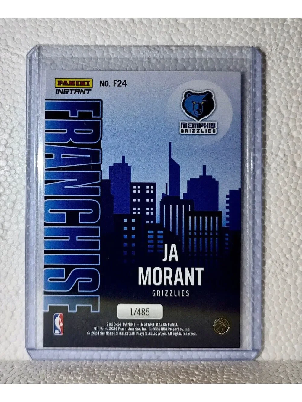 Ja Morant 2023-24 NBA #24 Franchise Basketball Card Memphis Grizzlies 1/485